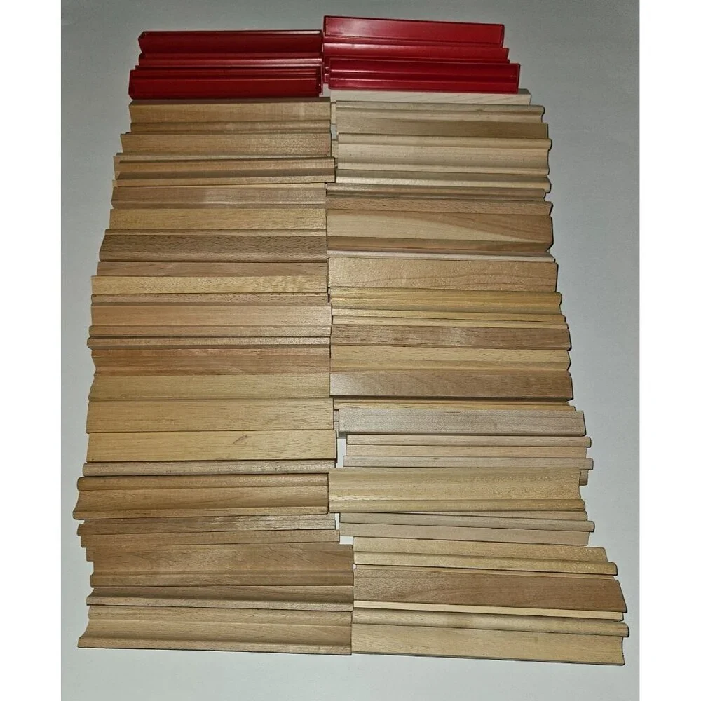 83 Scrabble Tile Tray 75 Wooden 8 Red Rack Holder Lot Art Craft Supplies Wedding